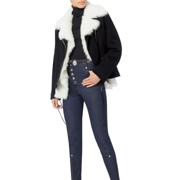 🌟NEW IRO 2-in-1 Jacket w/ 100% Lamb Shearling Vest. Black on black - Picture 11 of 15